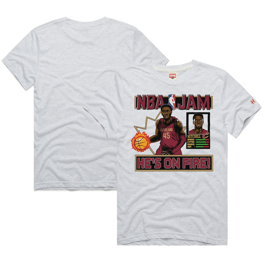 Donovan Mitchell Cleveland Cavaliers Homage Unisex NBA Jam Tri-Blend T-Shirt sale - Ash sale
