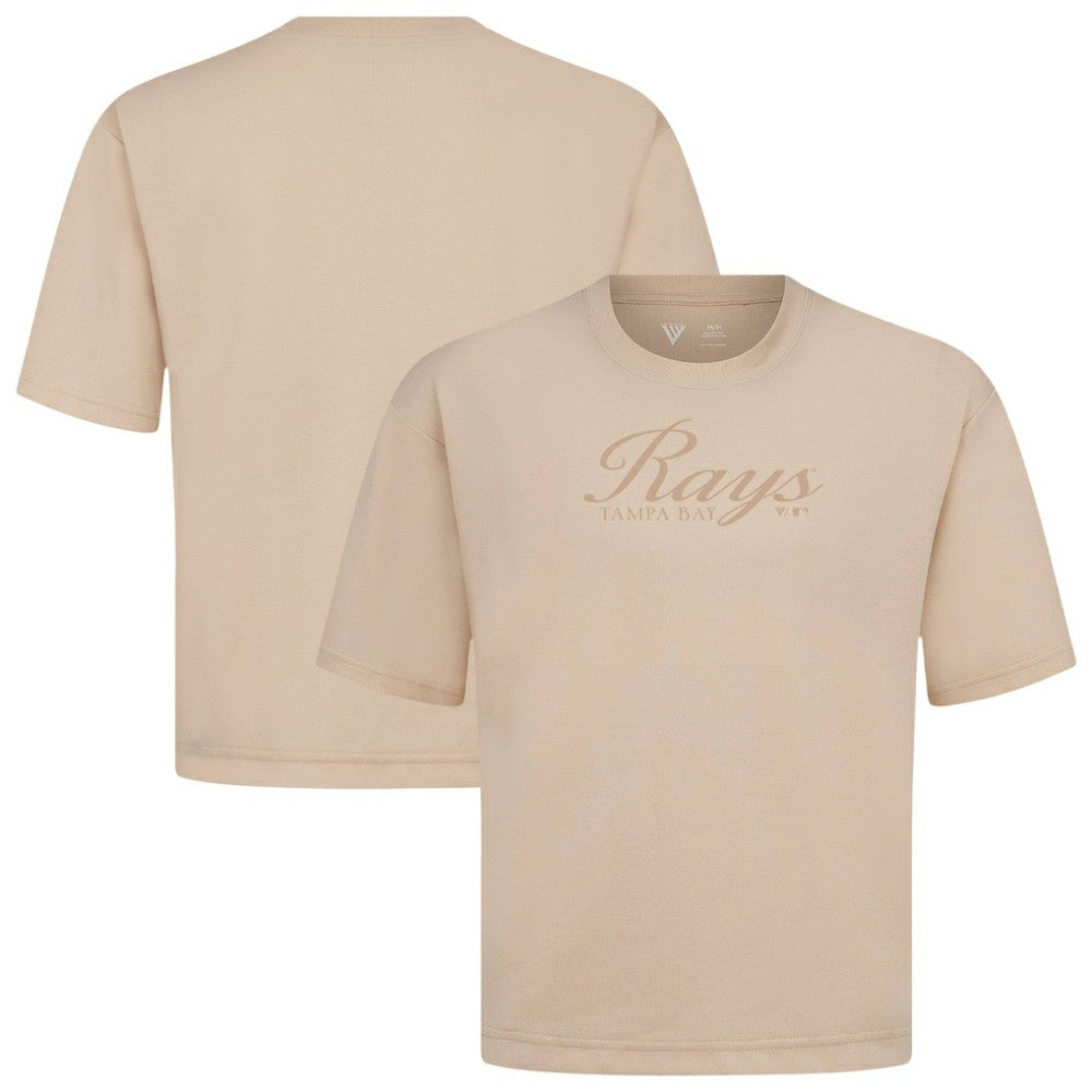 Tampa Bay Rays Levelwear Ethereal Oversized Luxe Signature Knit T-Shirt - Khaki