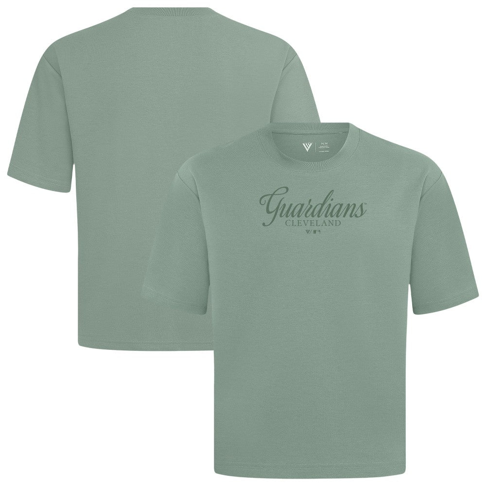 Cleveland Guardians Levelwear Ethereal Oversized Luxe Signature Knit T-Shirt - Green