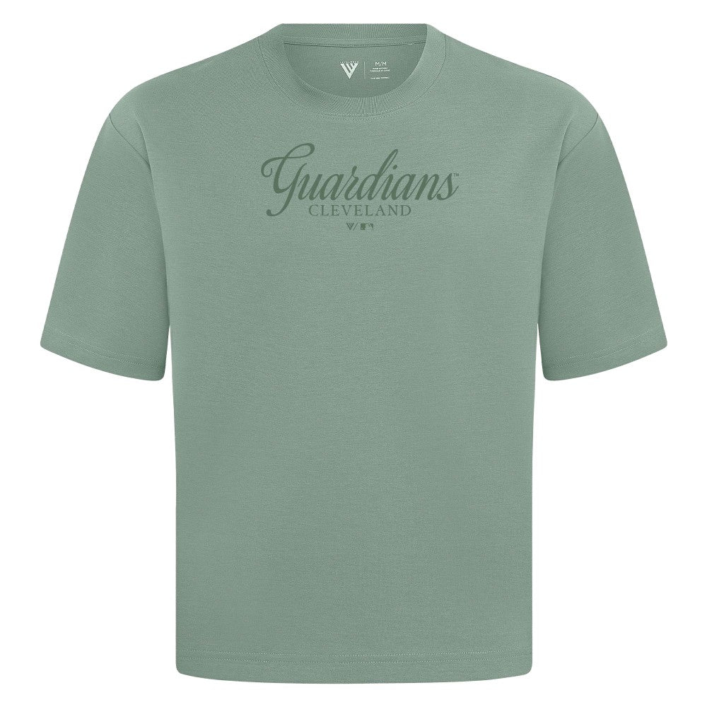 Cleveland Guardians Levelwear Ethereal Oversized Luxe Signature Knit T-Shirt - Green