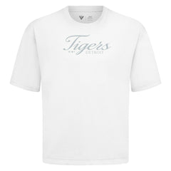 Detroit Tigers Levelwear Ethereal Oversized Luxe Signature Knit T-Shirt - White