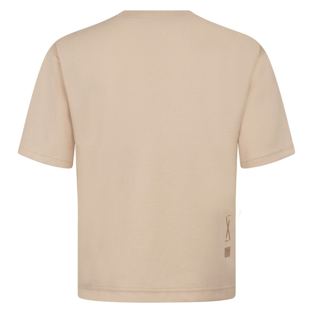 Kansas City Royals Levelwear Ethereal Oversized Luxe Signature Knit T-Shirt - Khaki