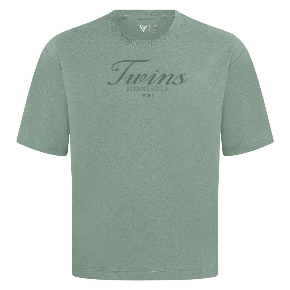 Minnesota Twins Levelwear Ethereal Oversized Luxe Signature Knit T-Shirt - Green