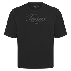Minnesota Twins Levelwear Ethereal Oversized Luxe Signature Knit T-Shirt - Black