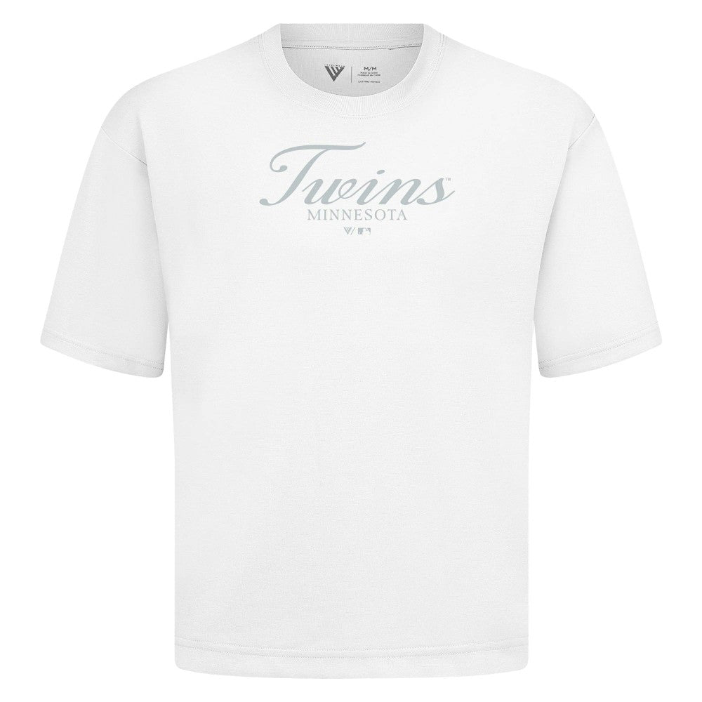Minnesota Twins Levelwear Ethereal Oversized Luxe Signature Knit T-Shirt - White