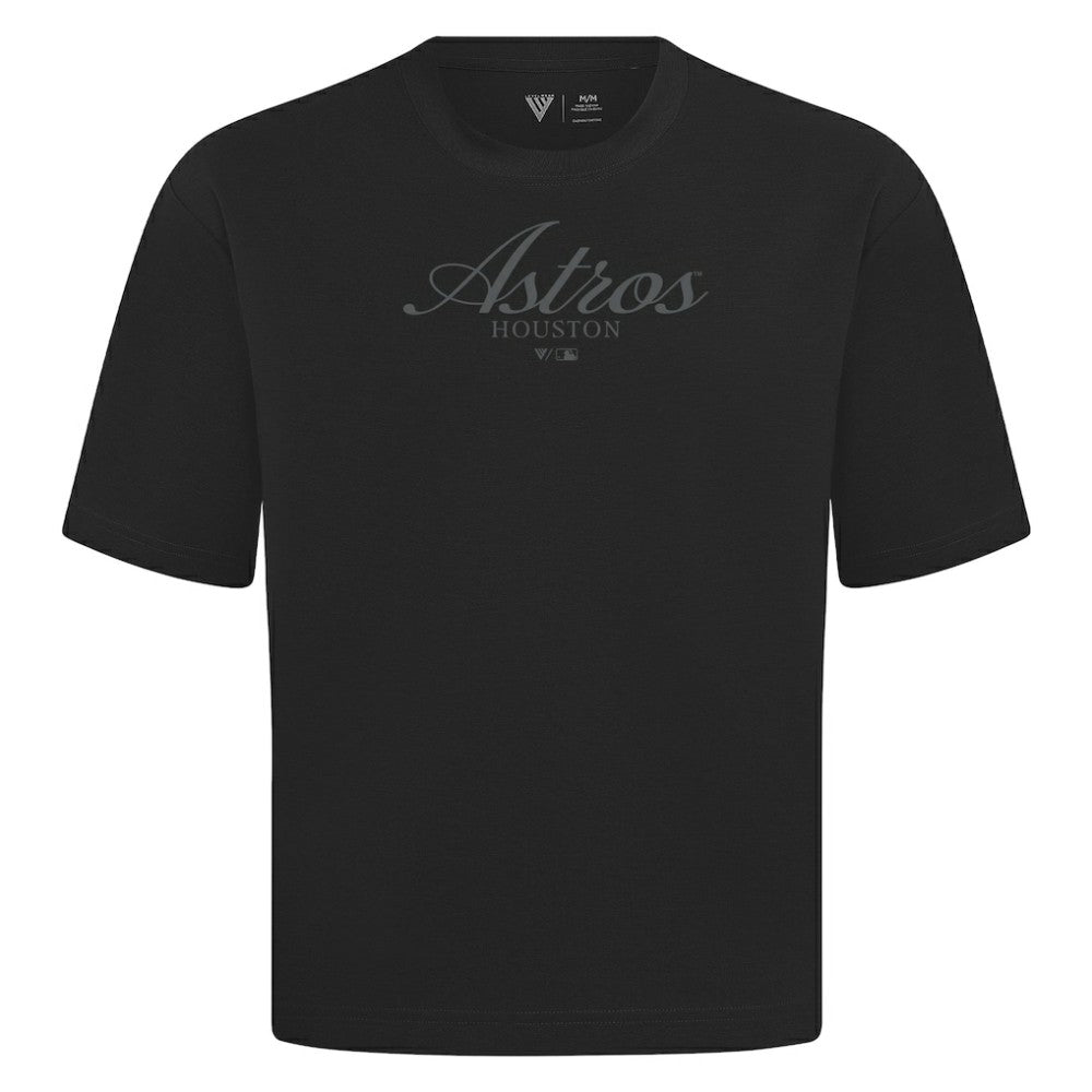Houston Astros Levelwear Ethereal Oversized Luxe Signature Knit T-Shirt - Black