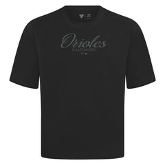 Baltimore Orioles Levelwear Ethereal Oversized Luxe Signature Knit T-Shirt - Black