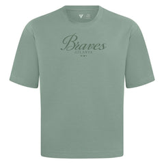 Atlanta Braves Levelwear Ethereal Oversized Luxe Signature Knit T-Shirt - Green