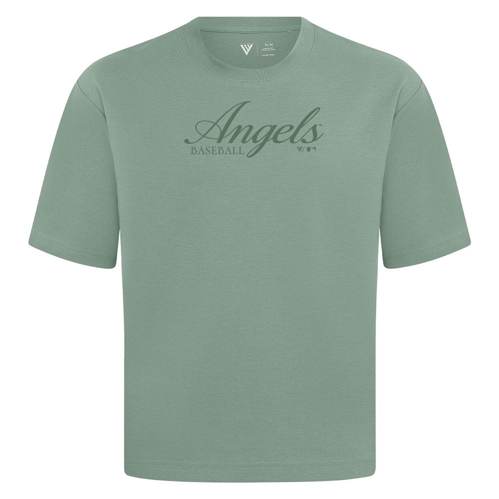 Los Angeles Angels Levelwear Ethereal Oversized Luxe Signature Knit T-Shirt - Green