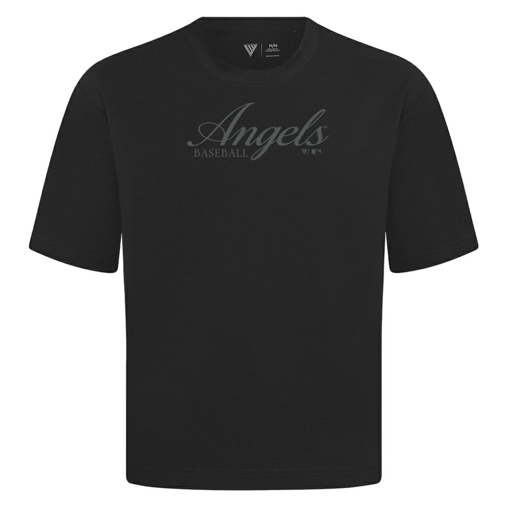 Los Angeles Angels Levelwear Ethereal Oversized Luxe Signature Knit T-Shirt - Black
