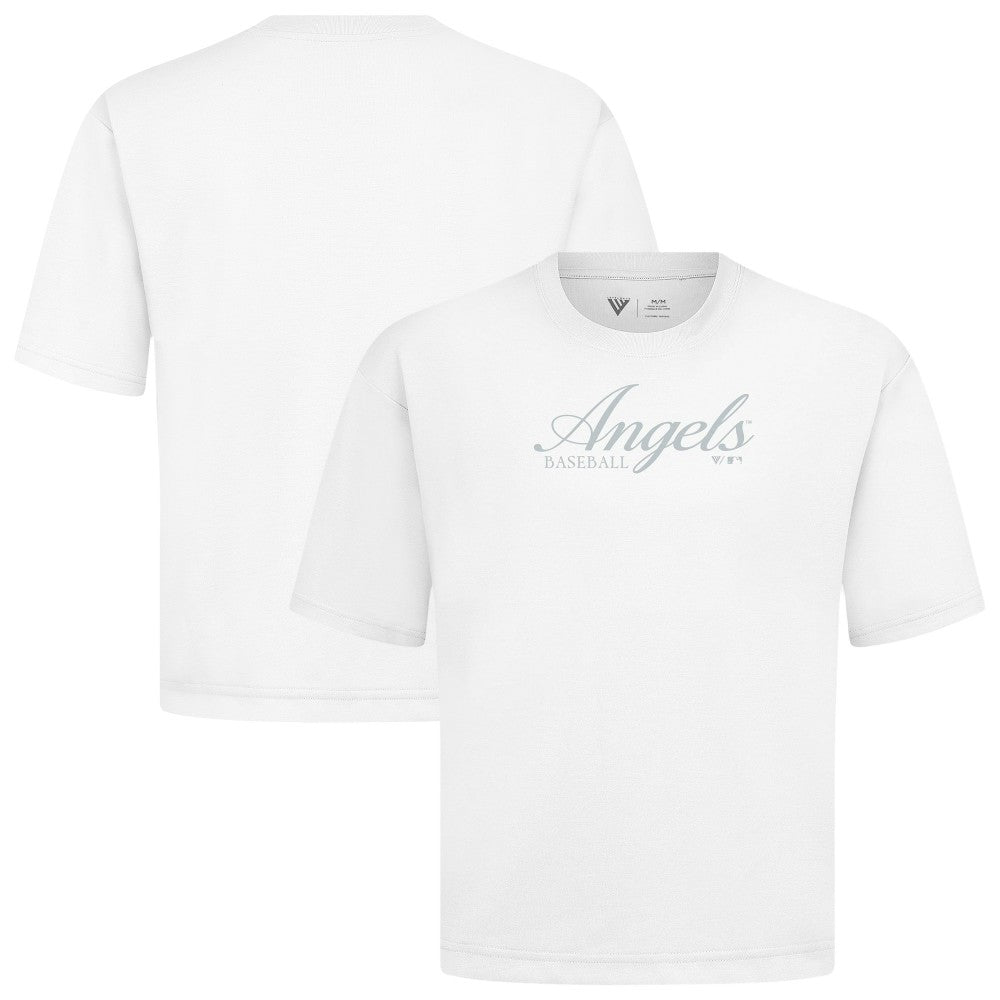 Los Angeles Angels Levelwear Ethereal Oversized Luxe Signature Knit T-Shirt - White