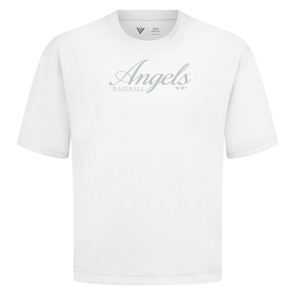 Los Angeles Angels Levelwear Ethereal Oversized Luxe Signature Knit T-Shirt - White