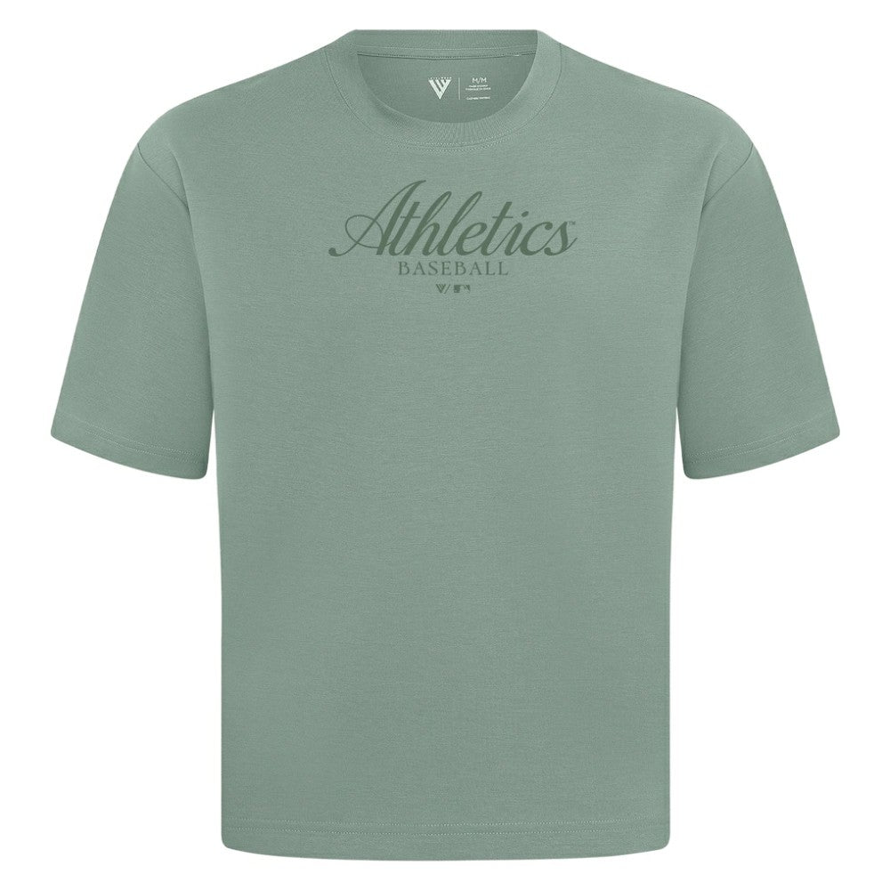 Athletics Levelwear Ethereal Oversized Luxe Signature Knit T-Shirt - Green