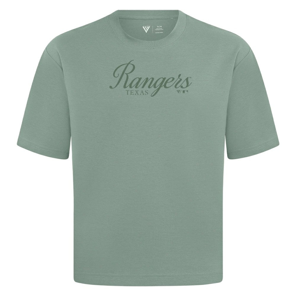 Texas Rangers Levelwear Ethereal Oversized Luxe Signature Knit T-Shirt - Green