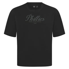 Philadelphia Phillies Levelwear Ethereal Oversized Luxe Signature Knit T-Shirt - Black