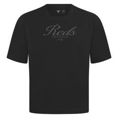 Cincinnati Reds Levelwear Ethereal Oversized Luxe Signature Knit T-Shirt - Black