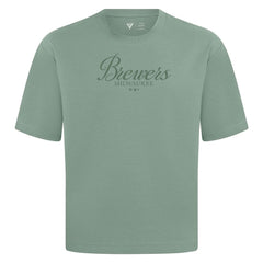 Milwaukee Brewers Levelwear Ethereal Oversized Luxe Signature Knit T-Shirt - Green