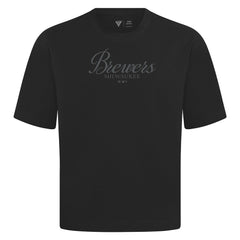Milwaukee Brewers Levelwear Ethereal Oversized Luxe Signature Knit T-Shirt - Black