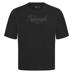 Washington Nationals Levelwear Ethereal Oversized Luxe Signature Knit T-Shirt - Black