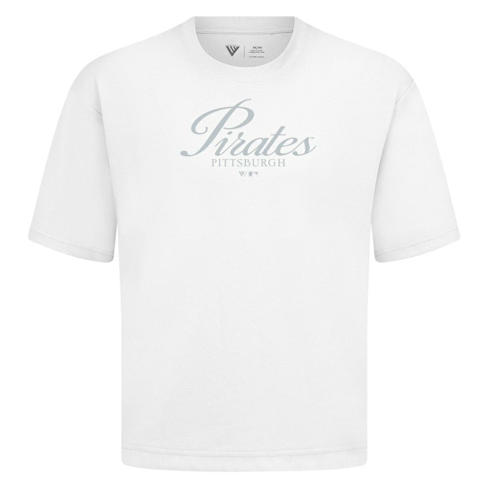 Pittsburgh Pirates Levelwear Ethereal Oversized Luxe Signature Knit T-Shirt - White