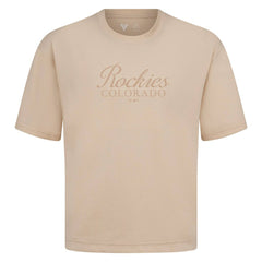 Colorado Rockies Levelwear Ethereal Oversized Luxe Signature Knit T-Shirt - Khaki