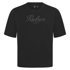 San Diego Padres Levelwear Ethereal Oversized Luxe Signature Knit T-Shirt - Black