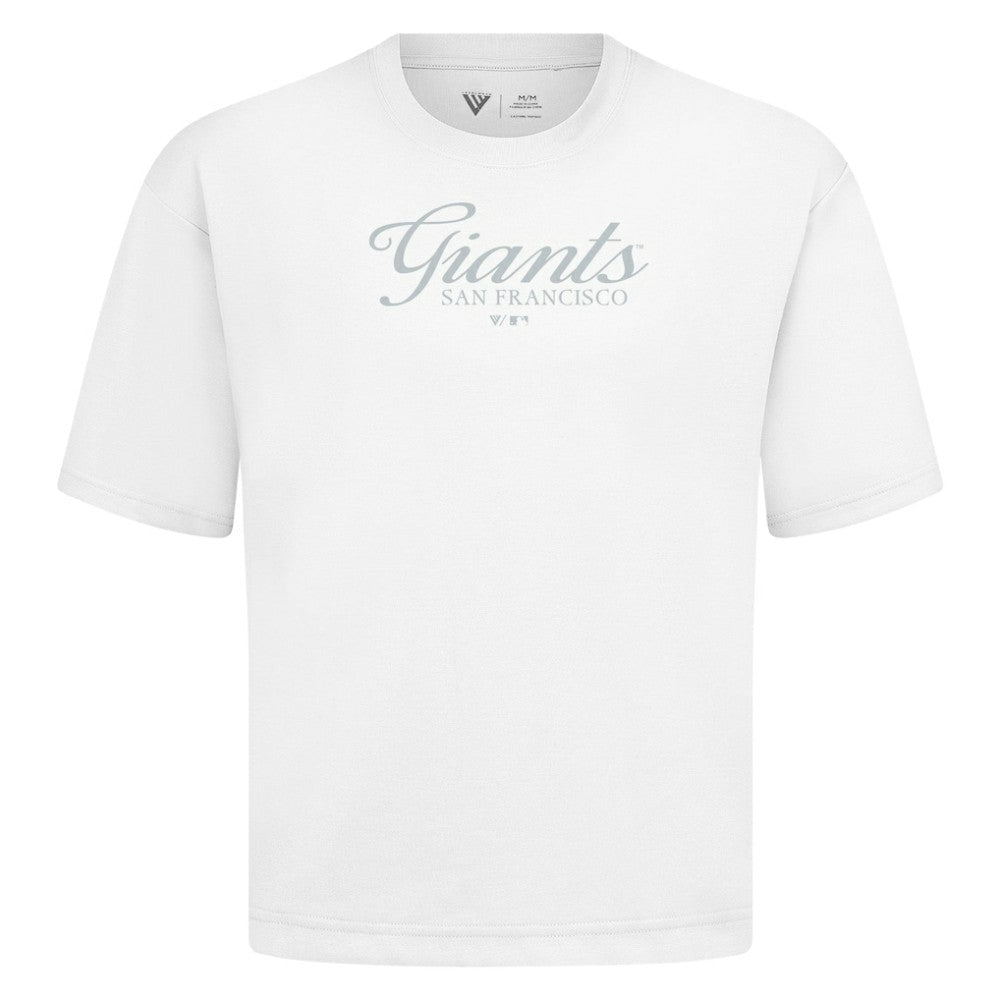 San Francisco Giants Levelwear Ethereal Oversized Luxe Signature Knit T-Shirt - White