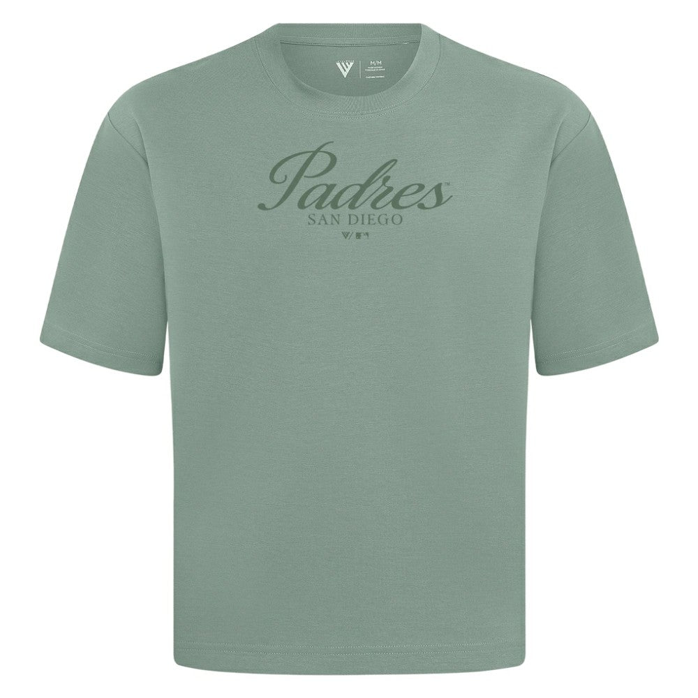 San Diego Padres Levelwear Ethereal Oversized Luxe Signature Knit T-Shirt - Green