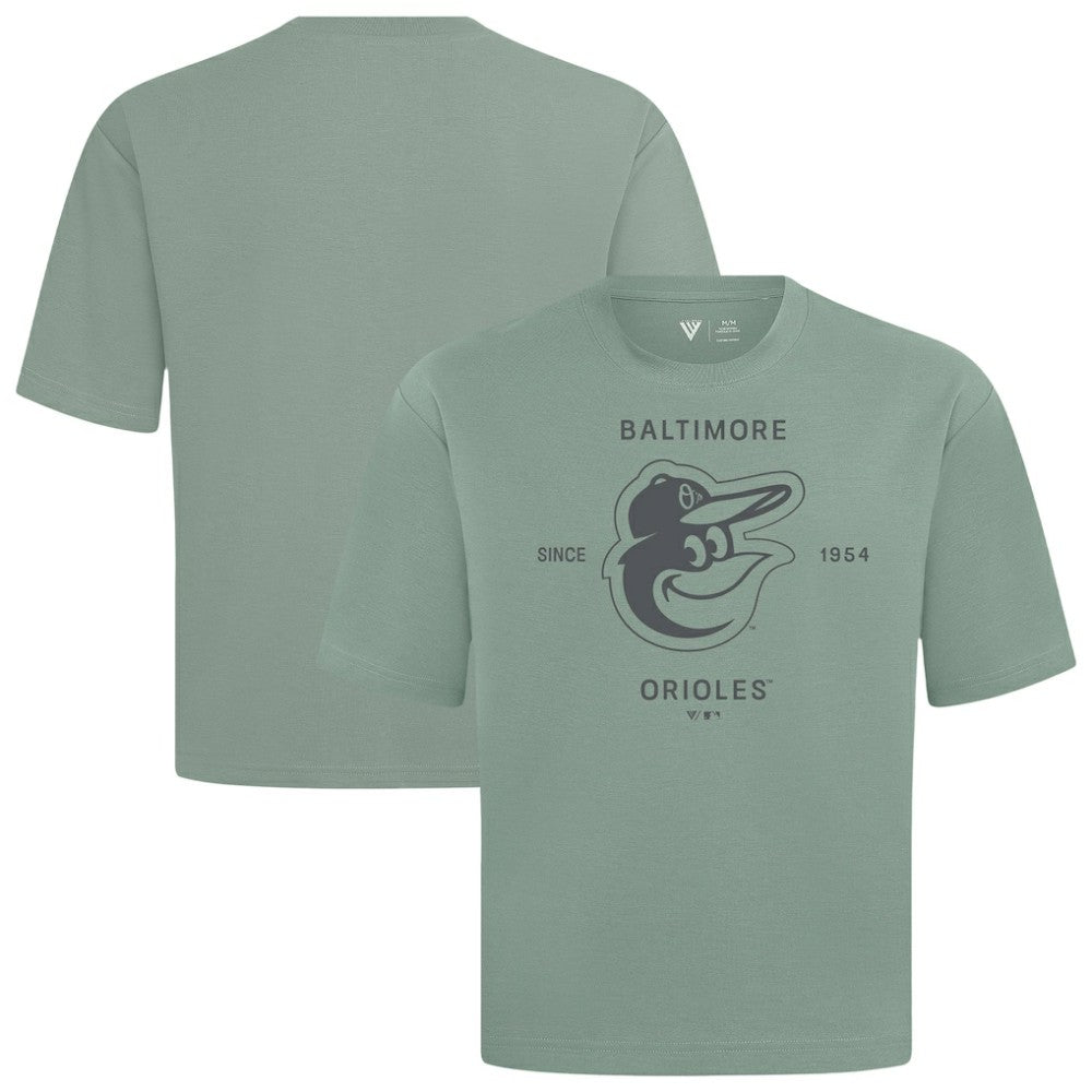 Baltimore Orioles Levelwear Crossway Oversized Luxe Signature Knit T-Shirt - Green