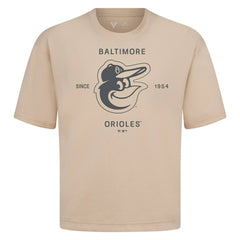 Baltimore Orioles Levelwear Crossway Oversized Luxe Signature Knit T-Shirt - Khaki