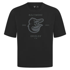 Baltimore Orioles Levelwear Crossway Oversized Luxe Signature Knit T-Shirt - Black