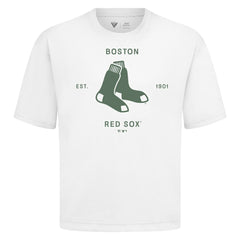 Boston Red Sox Levelwear Crossway Oversized Luxe Signature Knit T-Shirt - White