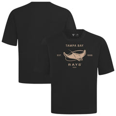 Tampa Bay Rays Levelwear Crossway Oversized Luxe Signature Knit T-Shirt - Black