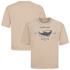 Tampa Bay Rays Levelwear Crossway Oversized Luxe Signature Knit T-Shirt - Khaki