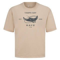 Tampa Bay Rays Levelwear Crossway Oversized Luxe Signature Knit T-Shirt - Khaki
