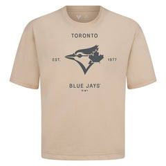 Toronto Blue Jays Levelwear Crossway Oversized Luxe Signature Knit T-Shirt - Khaki