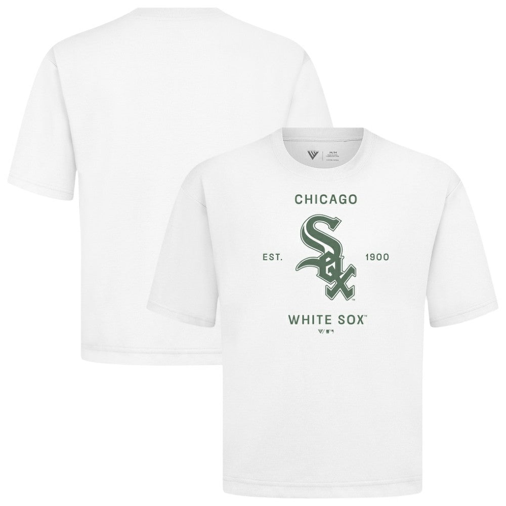 Chicago White Sox Levelwear Crossway Oversized Luxe Signature Knit T-Shirt - White