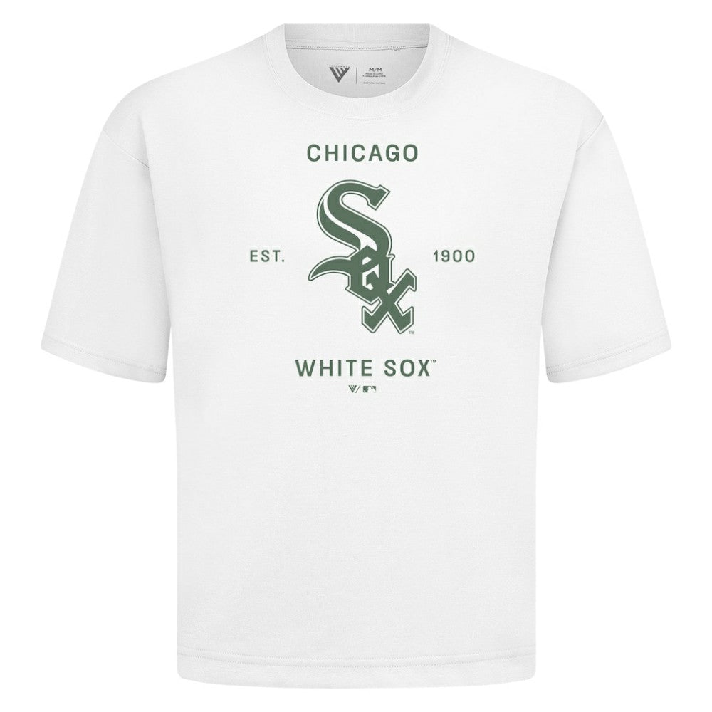 Chicago White Sox Levelwear Crossway Oversized Luxe Signature Knit T-Shirt - White