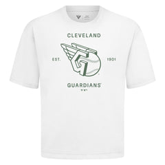 Cleveland Guardians Levelwear Crossway Oversized Luxe Signature Knit T-Shirt - White