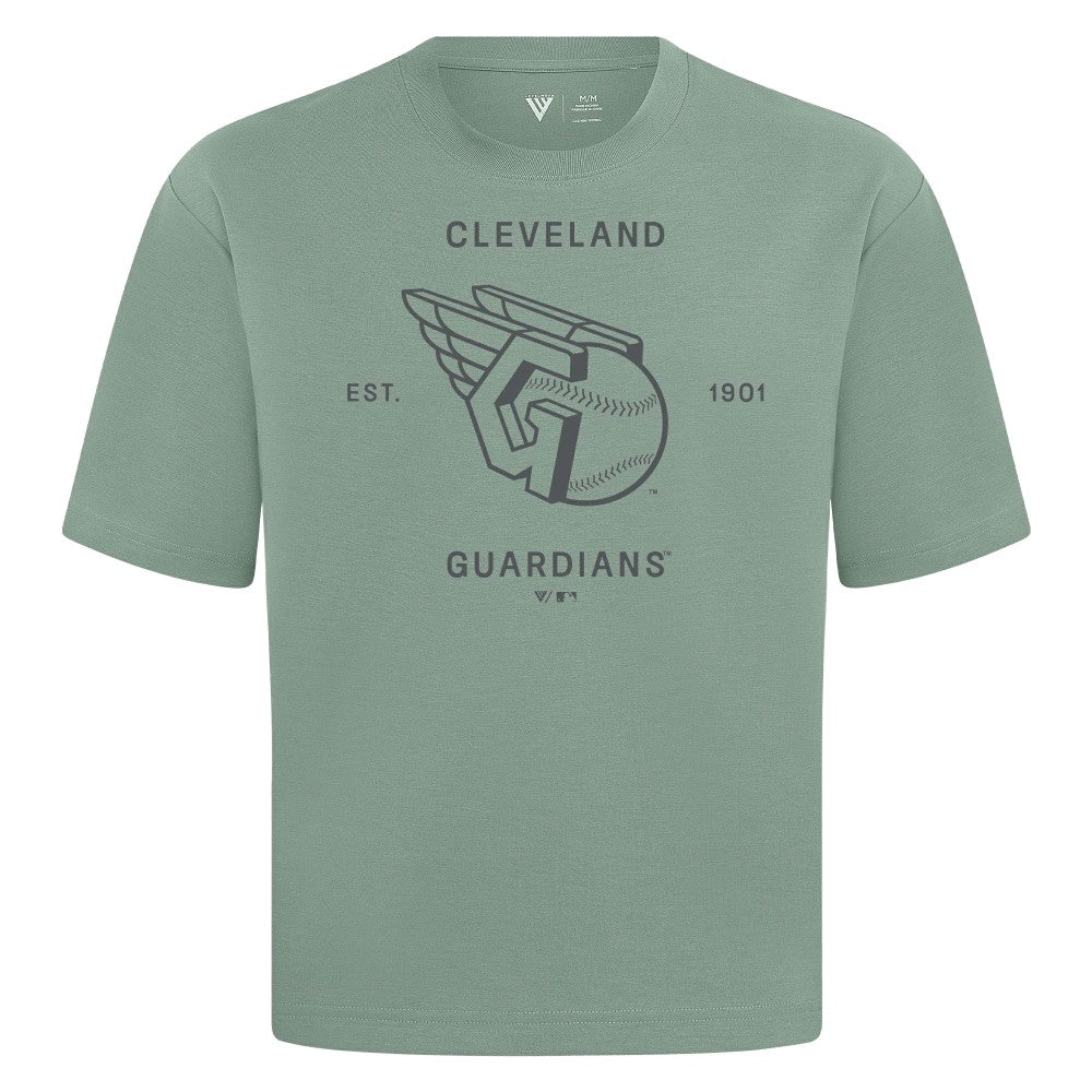 Cleveland Guardians Levelwear Crossway Oversized Luxe Signature Knit T-Shirt - Green