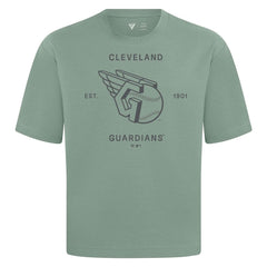 Cleveland Guardians Levelwear Crossway Oversized Luxe Signature Knit T-Shirt - Green