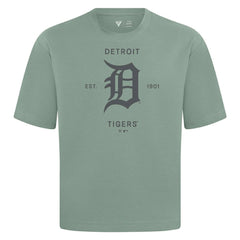 Detroit Tigers Levelwear Crossway Oversized Luxe Signature Knit T-Shirt - Green