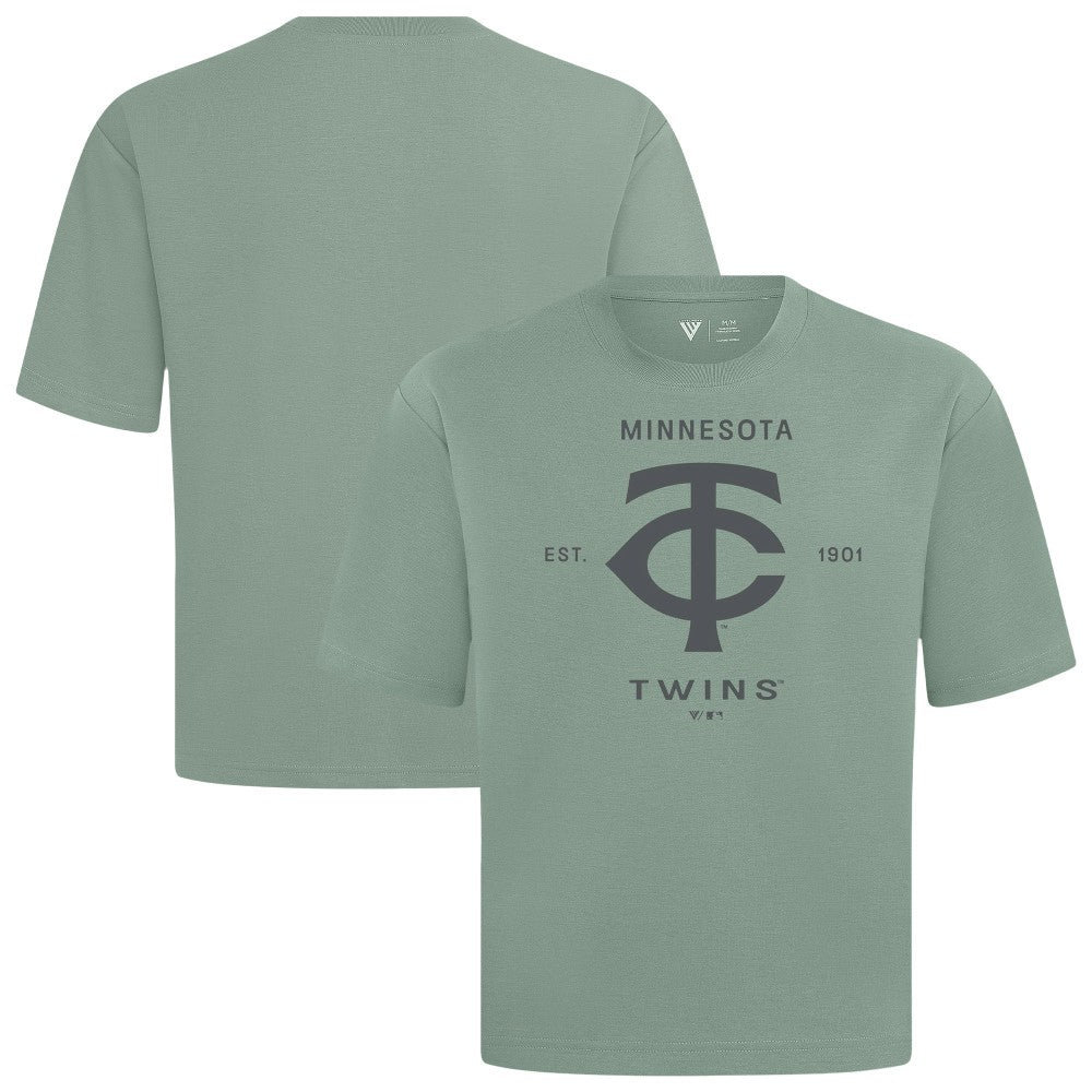 Minnesota Twins Levelwear Crossway Oversized Luxe Signature Knit T-Shirt - Green