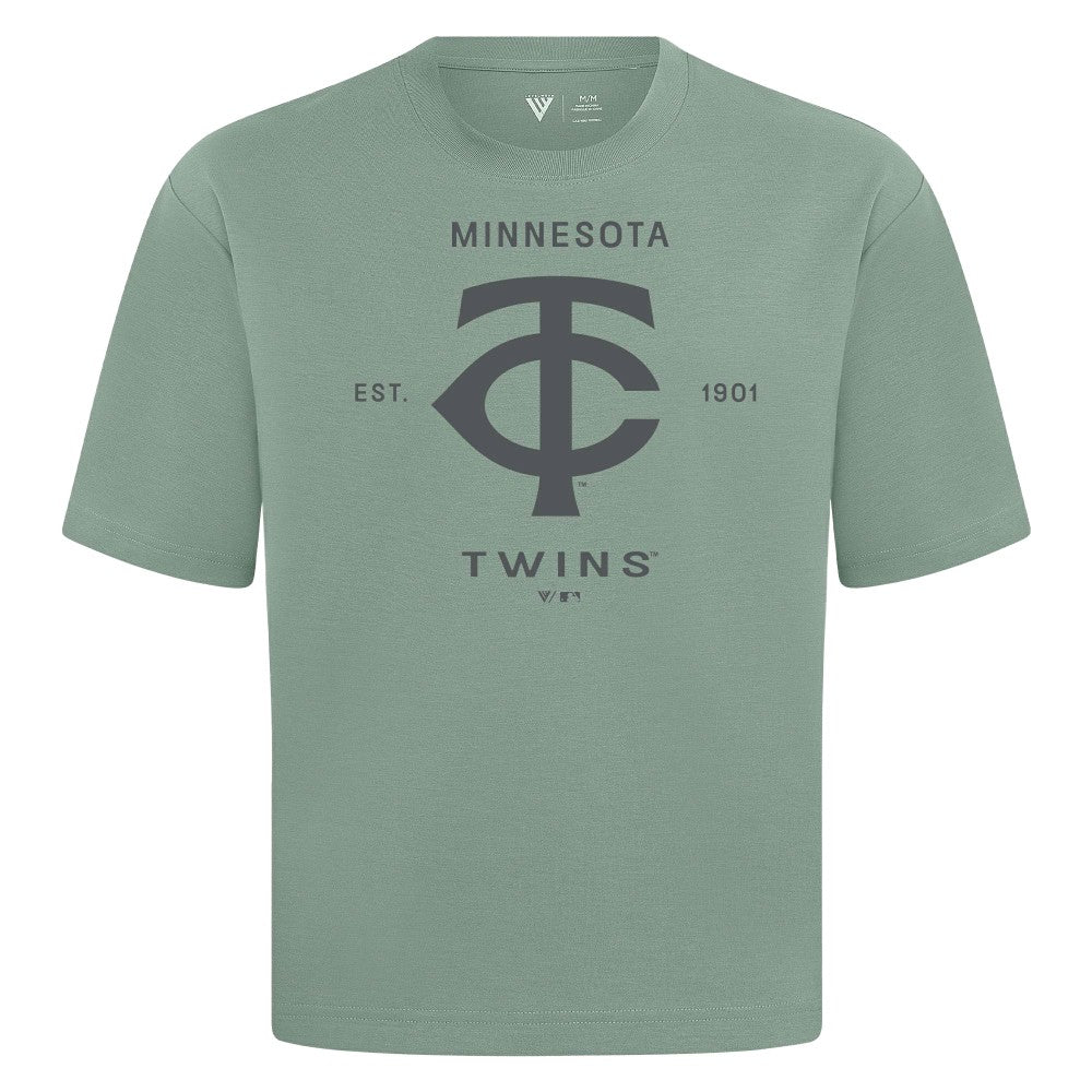 Minnesota Twins Levelwear Crossway Oversized Luxe Signature Knit T-Shirt - Green