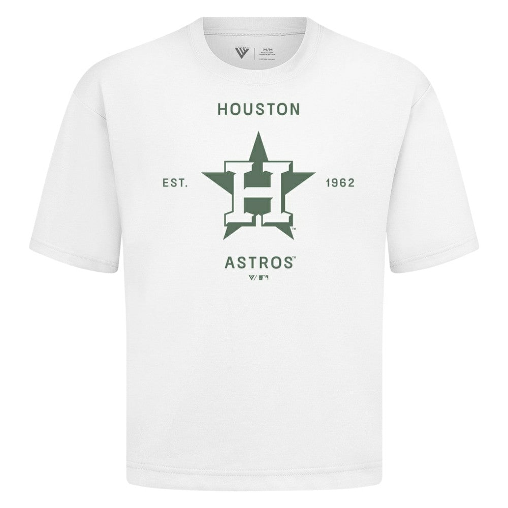 Houston Astros Levelwear Crossway Oversized Luxe Signature Knit T-Shirt - White
