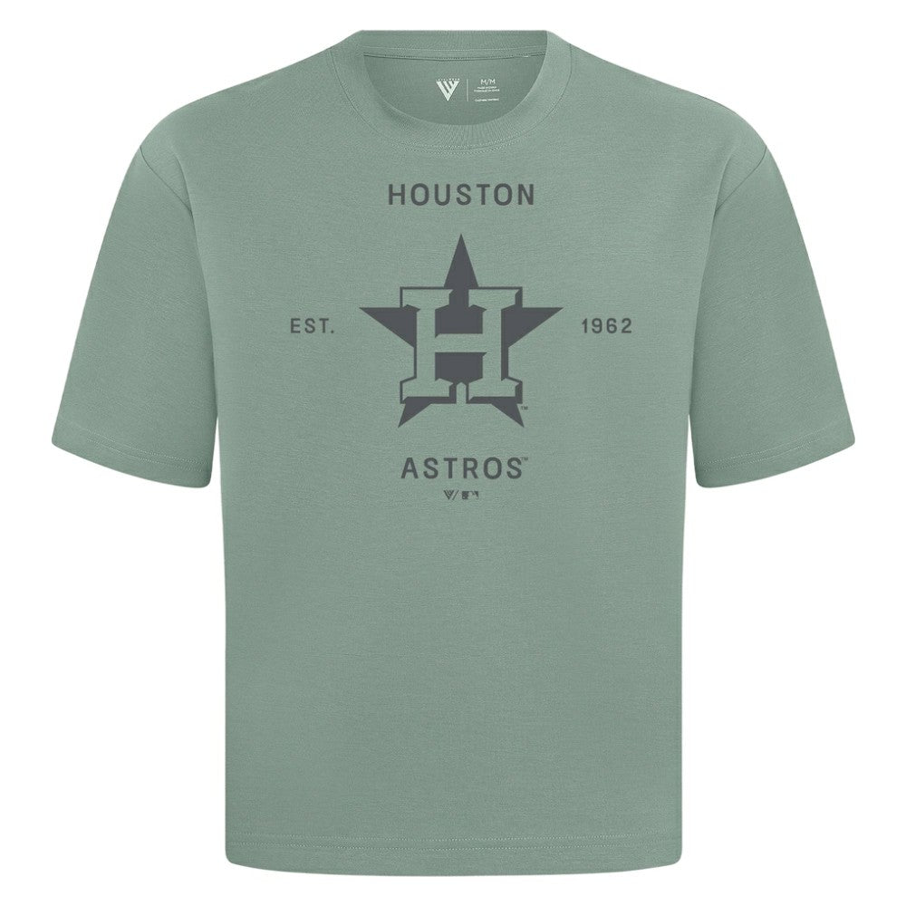 Houston Astros Levelwear Crossway Oversized Luxe Signature Knit T-Shirt - Green