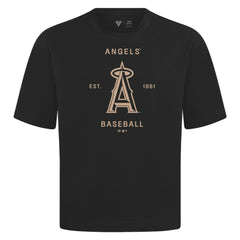 Los Angeles Angels Levelwear Crossway Oversized Luxe Signature Knit T-Shirt - Black