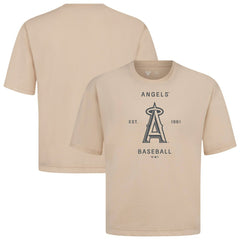 Los Angeles Angels Levelwear Crossway Oversized Luxe Signature Knit T-Shirt - Khaki