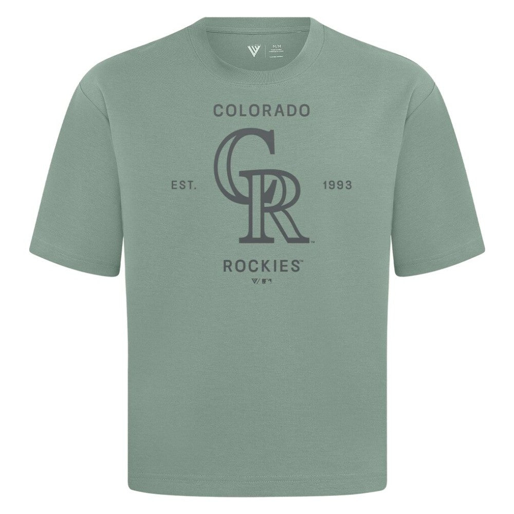 Colorado Rockies Levelwear Crossway Oversized Luxe Signature Knit T-Shirt - Green