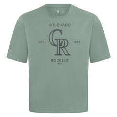 Colorado Rockies Levelwear Crossway Oversized Luxe Signature Knit T-Shirt - Green